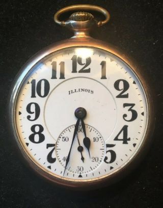 1923 Illinois " Bunn Special " 21j 14k Gf Open Face 16s Railroad Pocket Watch