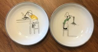 Epoch Le Restaurant E120 Set Of 2 Individual Pasta Bowls (boy On Stool Chair)