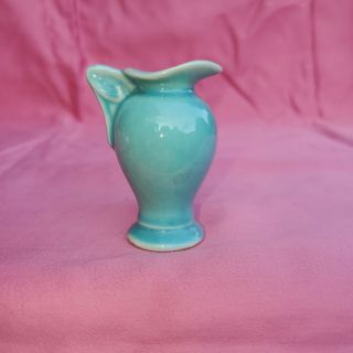 Vintage Shawnee Pottery Miniature Mini Vase Pitcher Creamer Green