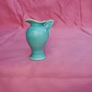 Vintage Shawnee Pottery Miniature Mini Vase Pitcher Creamer Green 3