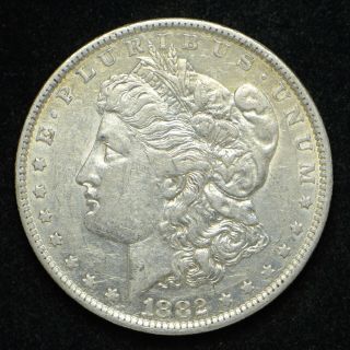 1882 - O/s Vam 5 Morgan Silver Dollar Lightly Cleaned (cn5697)