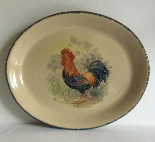 2000 Home & Garden Party 13 " Stoneware Rooster Platter Microwave/dishwasher Safe