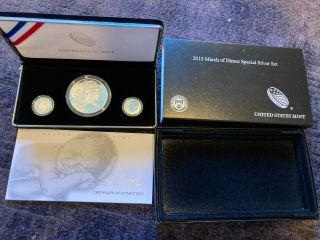 2015 Us March Of Dimes Special Silver Set W/ Og Box &
