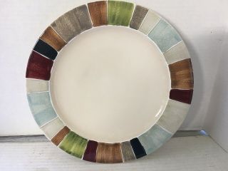 Tabletops Lifestyles Jentry 11 " Round Hand Painted Dinner Plates