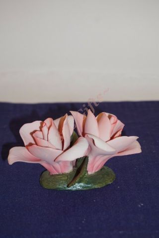 Capodimonte Porcelain Pink Larger Rose Piece Hand Crafted