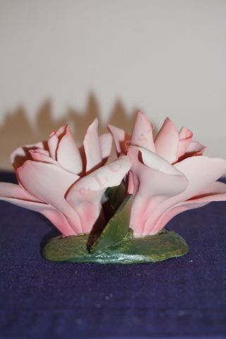 Capodimonte Porcelain Pink Larger Rose piece hand crafted 2