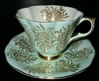 Vintage Queen Anne Hand Painted Porcelain Tea Cup & Saucer,  England