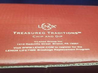 Lenox Treasured Traditions Holly Chip & Dip Bowl Serving Piece 3