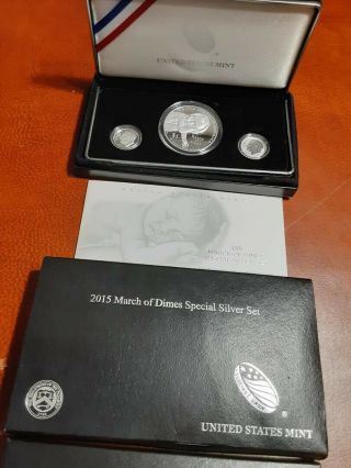 2015 March Of Dimes Special Silver Set W/ Box & West Point And Philadelphia
