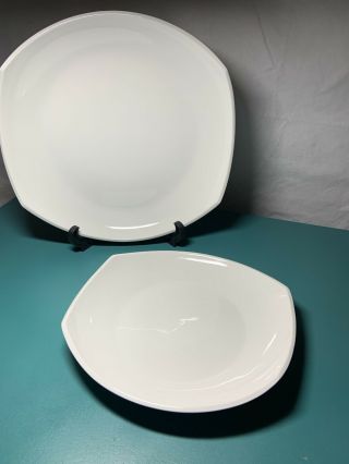Dansk Classic Fjord White Salad Plate - 8 1/2 " & Dinner Plate 10 1/2”