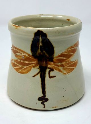 Hand Thrown Artisan Pottery Coffee Tea Cup Mug Dragonfly