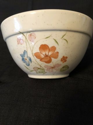Vntg USA Pottery Treasure Craft Mixing Bowl Poppy Farm to Table Speckle 1/2 qt 2