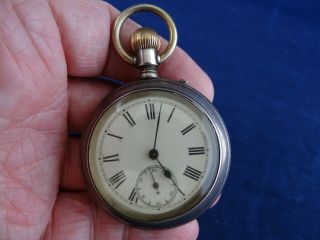 Lovely Unusual 2 Sided Vintage Pocket Watch/stopwatch,  Good