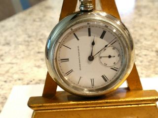 Giant 18sz Elgin Pocket Watch In 61.  Mm Alaska Silver Case,  Wt.  7.  9 Oz.