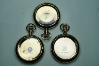 3 Gold Filled Swing Out Pocket Watch Cases.  Illinois,  Philadelphia