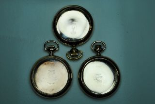 3 Gold Filled Swing Out Pocket Watch Cases.  Illinois,  Keystone,  Fahys