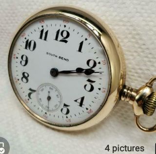 Vintage 1907 South Bend Pocket Watch 15 Jewels Gold Filled Runs