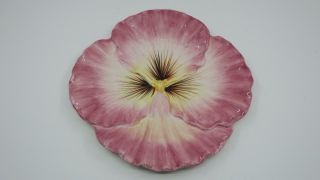 Fitz & Floyd Halcyon Pink Pansy Salad Snack Plate Figural Flower Shaped 9 3/8