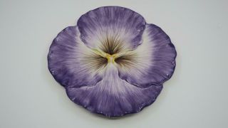 Fitz & Floyd Halcyon Purple Pansy Salad Snack Plate Figural Flower Shaped 9 3/8