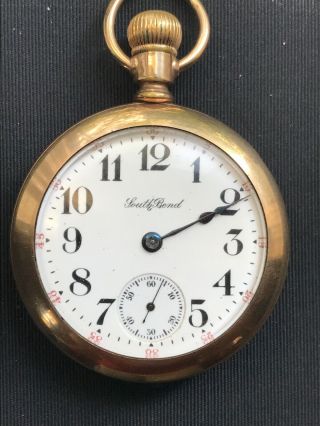 Antique South Bend Pocket Watch 17 Jewel Grade 347 18s Gold Filled Case