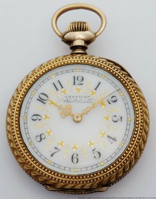 Antique Running Fancy Dial American Waltham Running 0s Ladies Pocket Watch