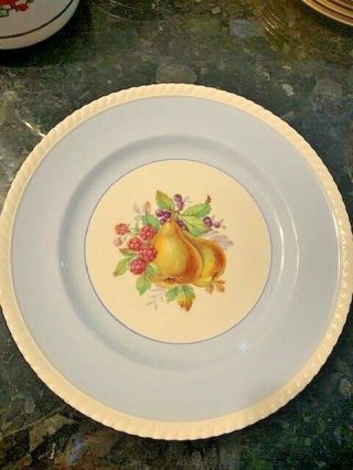 Johnson Brothers Old English Pottery W/ Fruits Plates Set Of 4 England Blue