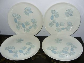 Marcrest Stetson Blue Spruce Vintage Mid Century Dinner Plates - Set Of 4 - Vgc