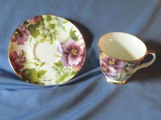 Vintage Duchess England Fine Bone China Tea Cup Saucer Set Purple Flowers