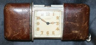 Movado Factories Chronometre.  935 Silver & Brown Leather " Ermeto " Purse Watch