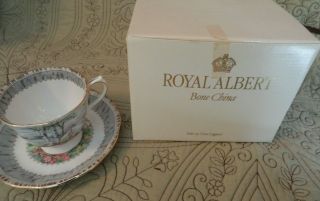 Vintage Royal Albert Bone China “silver Birch” Cup & Saucer - Made In England