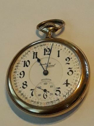 Antique Illinois Santa Fe Special 21 Jewels Goldfilled Pocket Watch For Repair