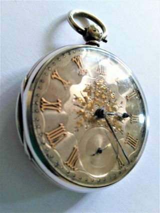 Large Heavy Solid Silver Fusee Pocket Watch C1880