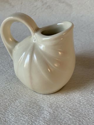 Miniature Shawnee Pottery Vase Pitcher Ivory Cream Marked USA Pottery Vintage 2