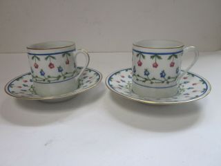 2 Vintage A.  Raynaud Limoge France Lafayette Demitasse Cup And Saucer Fine China