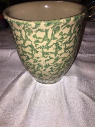 Spongeware Robinson Ransbottom Roseville Ohio Pottery Jar Crock 1 Qt Green