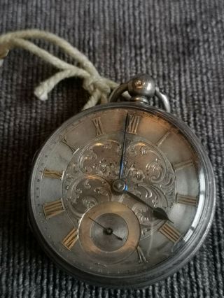 Silver Fusee Pocket Watch With Key