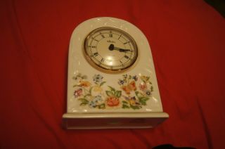 Aynsley Butterfly Tabletop Clock Fine England Bone China Made In The England