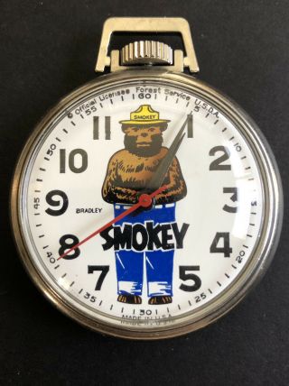 Rare 1974 Smokey The Bear Forest Service Pocket Watch Bradley 989 2