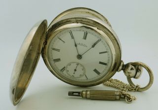 Waltham Wm.  Ellery 18s Pocket Watch Dueber Coin Case Key Wind Ao4024175