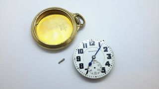 16 Size Hamilton 992 Railroad Pocket Watch In Gold Filled 10k Wadswor.  Parts Fix