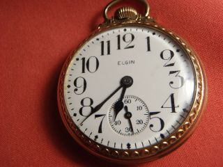 1 Elgin 10k Rolled Gold 7 Jewels Pocket Watch & 1 Elgin Octagonal Pocket Watch