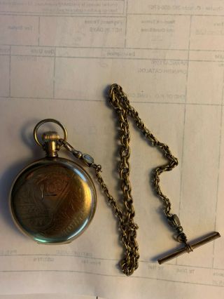 1886 Elgin Hunting Pocket Watch with Chain and Key - 18s 2