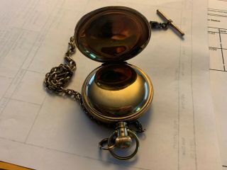1886 Elgin Hunting Pocket Watch with Chain and Key - 18s 3