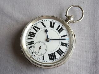 Very 15j Swiss Silver Keywind Gents Pocket Watch.  1919.  Antique.
