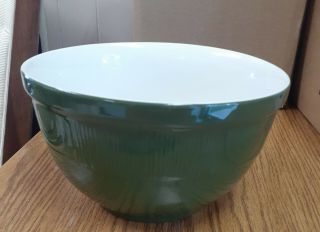 Vintage Hall Mixing Bowl Green Stoneware Bowl 9 " Diameter 268 Decor Made In Usa
