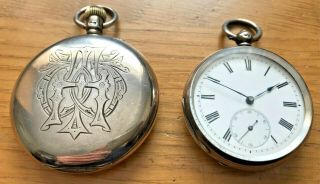 Silver Pocket Watches.  Lancashire Watch Co & Swiss Export - 2 Watches