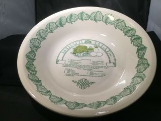 Vintage Spinach Salad Recipe Bowl Royal China Garden Classic Serving Bowl 12 "