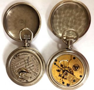 Rockford Pocket Watches,  18 Size,  1876 Kw,  And A 1898 Windup Runs.