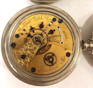 Rockford pocket watches,  18 size,  1876 KW,  and a 1898 windup runs. 3
