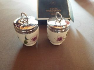 Set Of 2 Vintage Astley 3.  5 " Porcelain Royal Worcester Egg Coddler Cups England